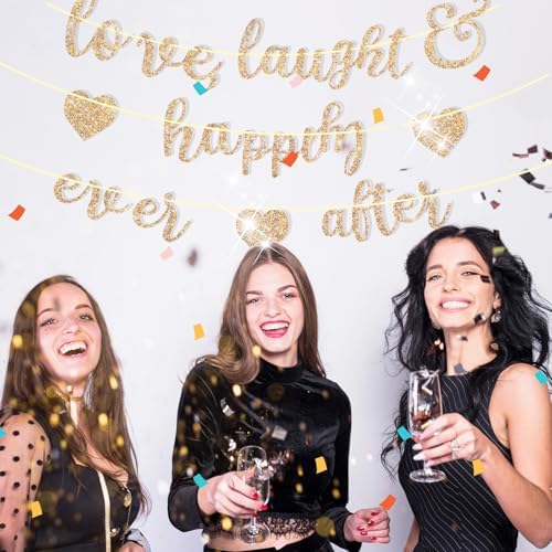 Sparkling Gold Glitter Bridal Shower Banner Reusable Engagement Sign