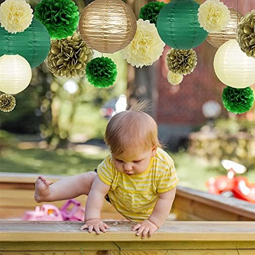 Green Gold Party Decorations 15PCS Set