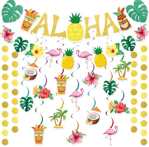 Pre-Strung Hawaiian Aloha Banner Decorations
