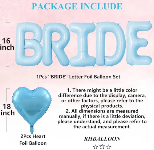Light Blue Heart Balloons Wedding Decor Set 7 PCS