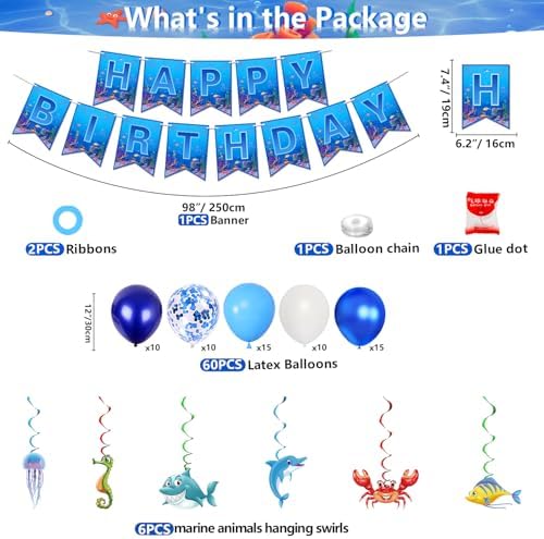 246 Pack Under the Sea Party Supplies Set for 20 Guests