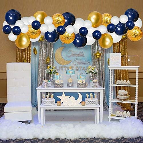 Navy Blue Gold Balloons Garland Kit 120 pcs