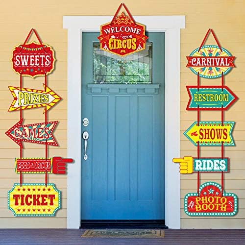 KATUMO Carnival Decorations 11 Pcs Circus Party Signs