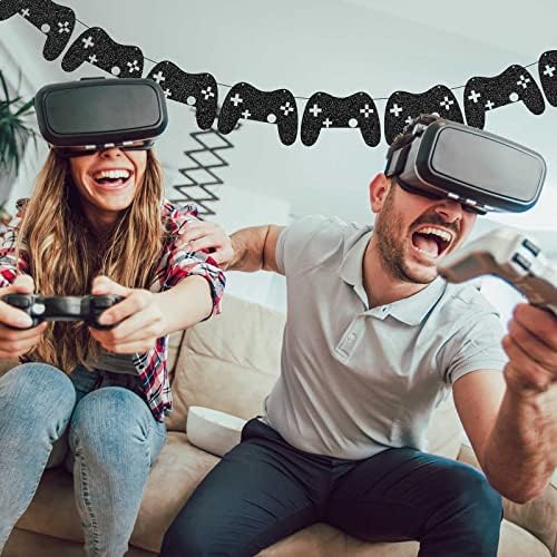 Marspark 2 Pcs Video Game Controller Garland for Birthday Party