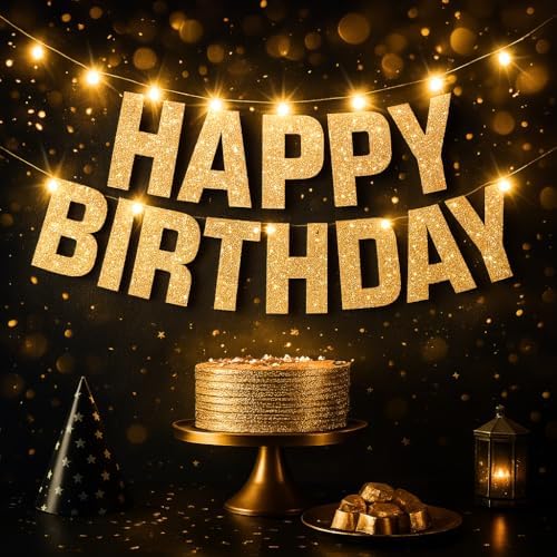Glowing Happy Birthday Banner 10 Feet 8 Modes