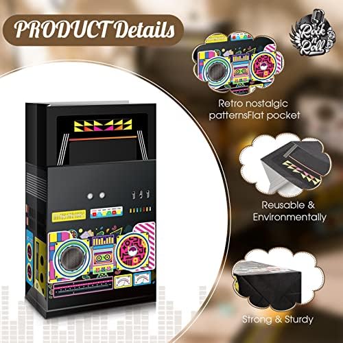 Nezyo 24 Piece 80s 90s Party Favor Bags with Retro Boombox Designs