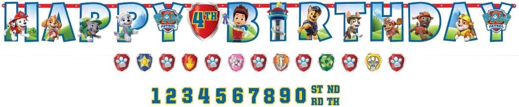 Paw Patrol Personalized Jumbo Letter Birthday Banner Kit 1