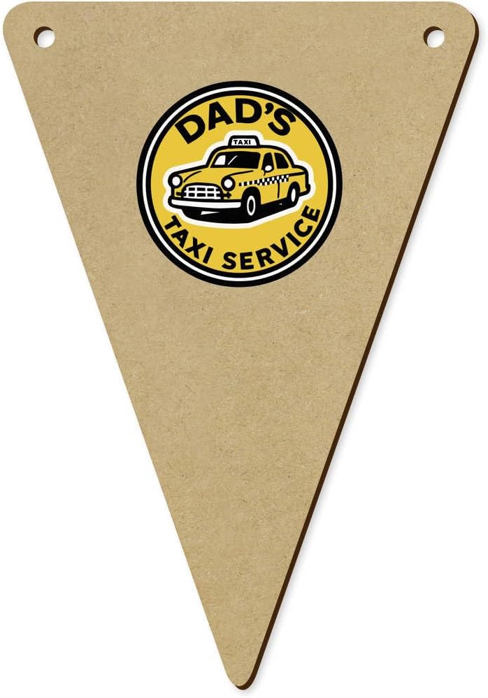 5 x 140mm Dads Taxi Service Wooden Bunting Flags