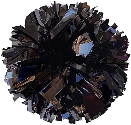 2 Pack 6 Inches Metallic Cheer Pom Poms with Baton Handle