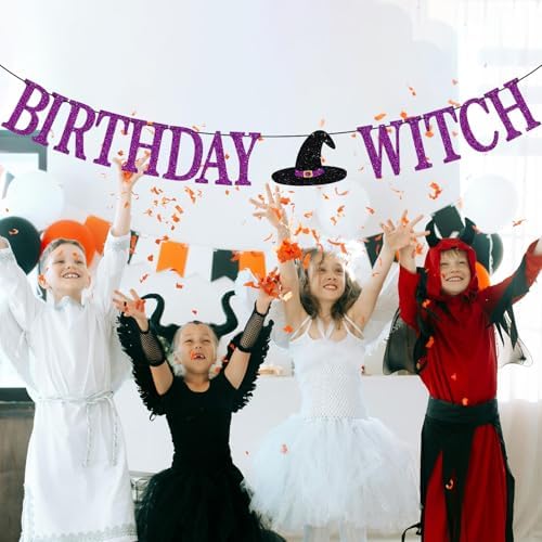 Birthday Witch Banner for Halloween Party