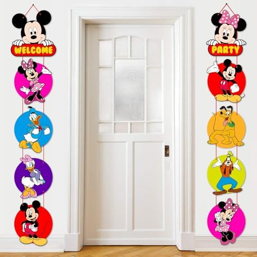 Mickey Mouse Birthday Banner Door Sign Set