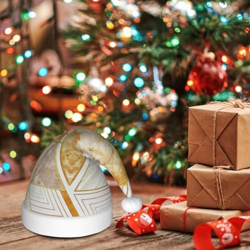 QINZHENG Abstract Geometric Santa Hat for Women
