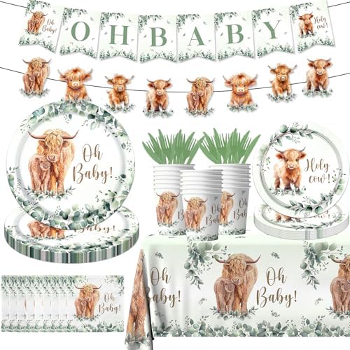 Highland Cow Birthday Decorations 142Pcs Party Set
