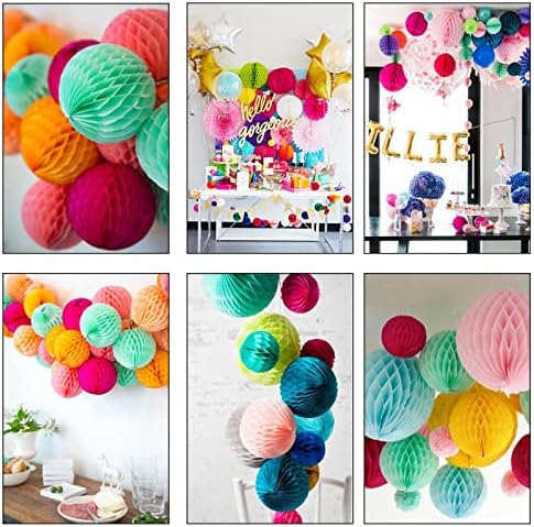 ZOOYOO 12Pcs Honeycomb Balls Decorations Green