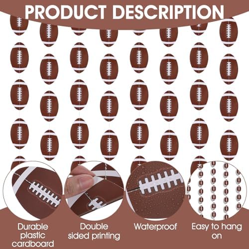 Football Party Decorations Set 8Pcs Hanging Banners Paper Footballs