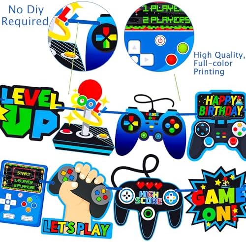 3pcs Video Game Controller Decor Banners for Kids Party