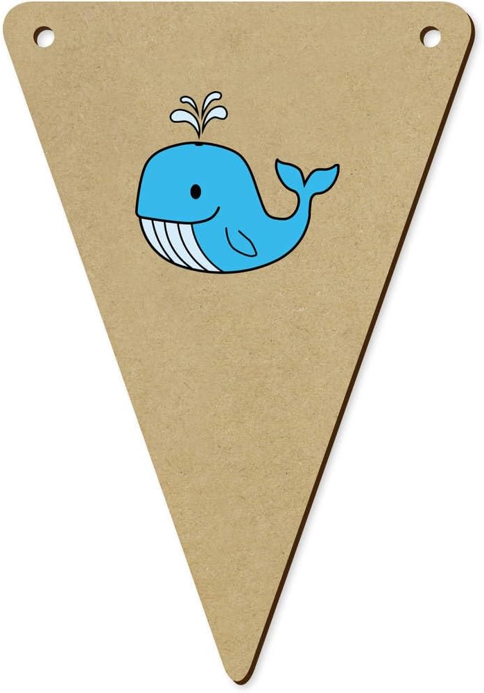 5 x 140mm Blue Whale Wooden Bunting Flags