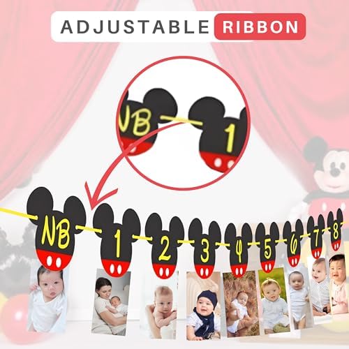 Mickey Mouse 1st Birthday Photo Banner Decor