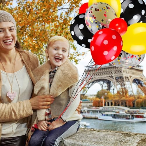 75 Piece Mouse Balloons Party Decor Set Red Black Yellow