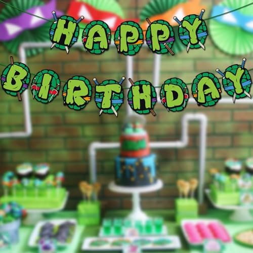 Superhero Birthday Banner Green Party Decorations