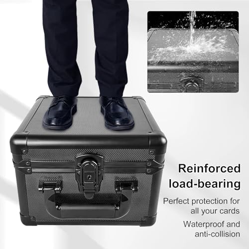 Aluminum Alloy Graded Card Storage Box with Two Rows Black