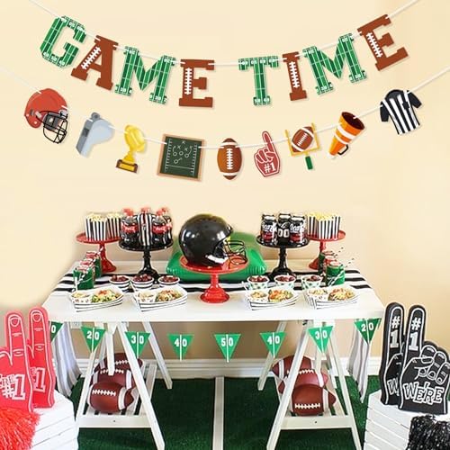 Game Time Football Banner Garland Decor for Football Party