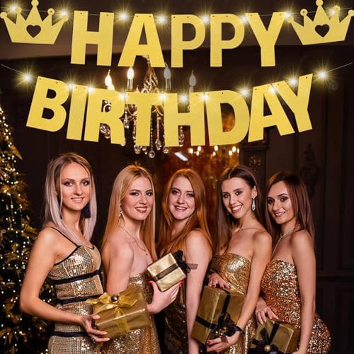 Glitter Gold Birthday Banner Kit DIY Decor 167 Pieces