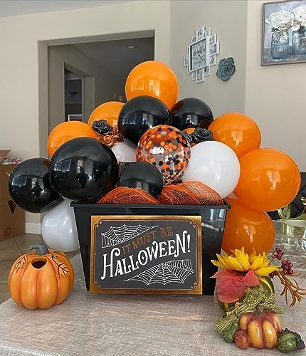 Halloween Balloons Black Orange Set 50Pcs 12inch Decorations
