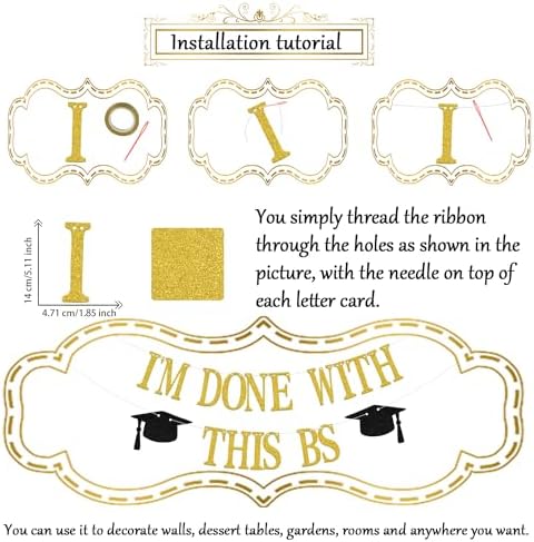 Im Done With This BS Banner 2025 Graduation Decor Gold