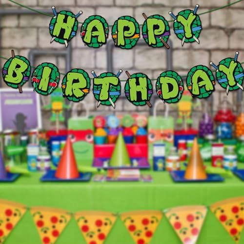 Superhero Birthday Banner Green Party Decorations