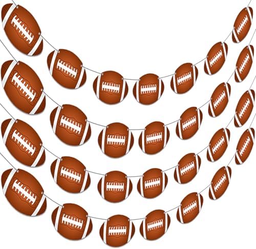 Candy Chef Football Party Banners 4PCS Pre-Strung Decorations
