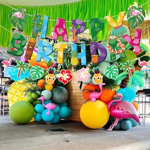 Hawaiian Birthday Banner 3 Pack Luau Decorations
