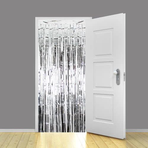 Stunning Silver Foil Metallic Curtain 3 x 8