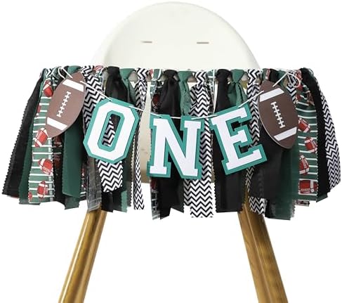 Football 1st Birthday High Chair Banner Decoration Green