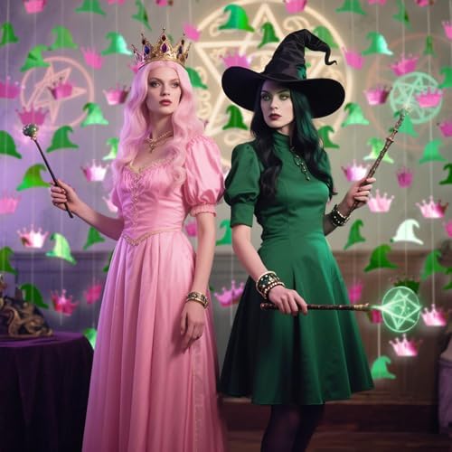 394 Ft Shiny Green Pink Witch Themed Party Garland