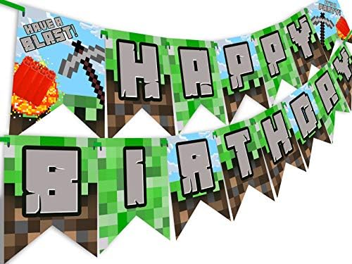 Pixel Party Happy Birthday Banner - Blast
