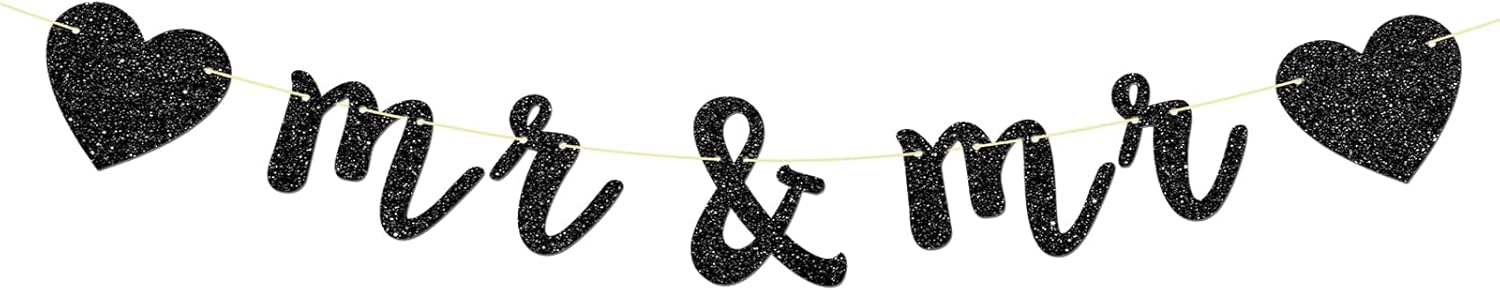 Maicaiffe Black Glitter Gay Couple Banners