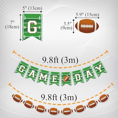 Uniwish Football Party Decorations Banner Garland