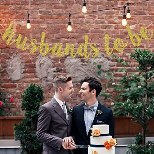 Husbands To Be Banner Gold Glitter Pre-Strung
