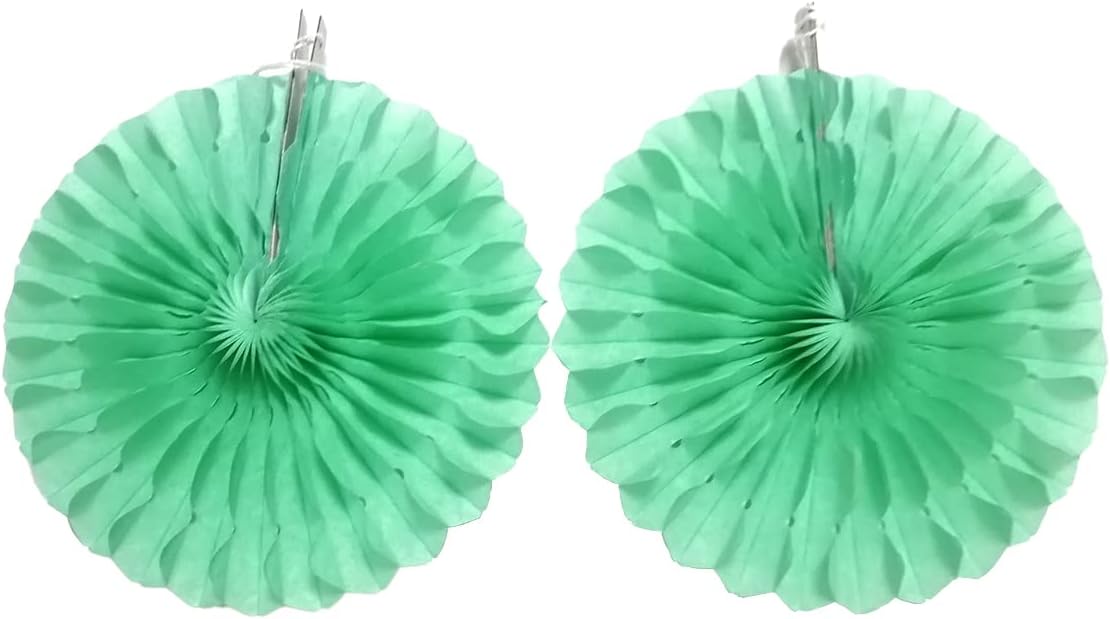 WKDGO Wall Hanging Paper Fans Honeycomb Balls 15Pcs Green Set