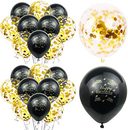 60th Birthday Decorations for Men with Gold Balloons