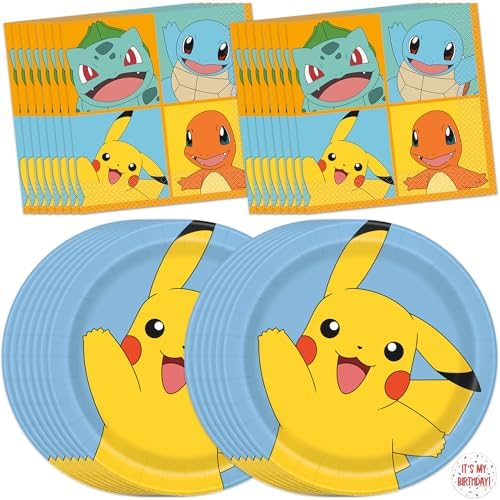 Pokemon Party Plates and Napkins for 16