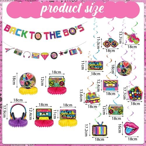 Blosssound 27 Pcs 80s 90s Party Decorations