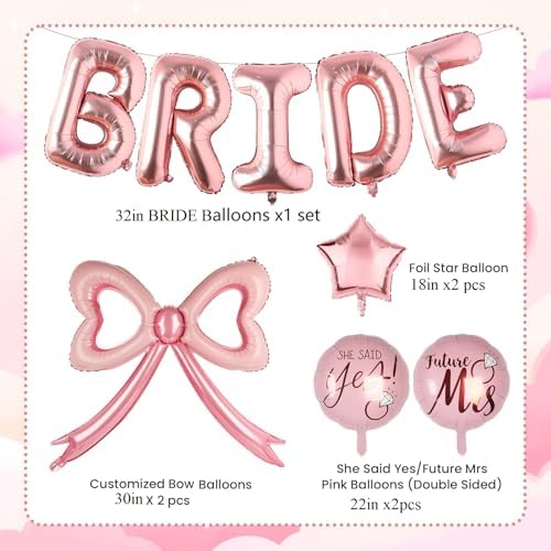 Rose Gold Bride Balloons Decor Kit