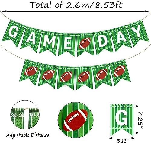 Doumeny 2Pcs Green Football Banner Garland Decor