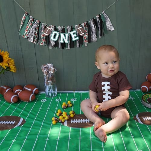 Football 1st Birthday High Chair Banner Decoration Green