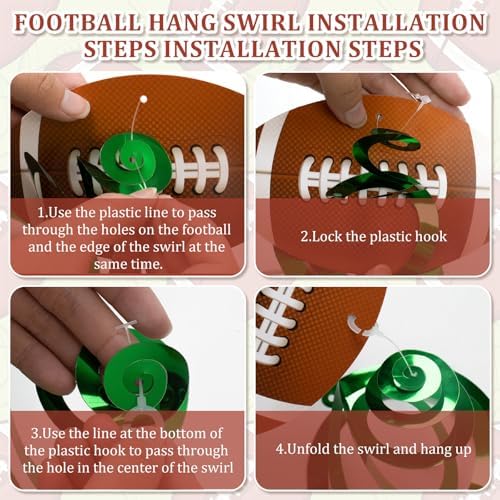 5 Serving Football Party Decorations Set