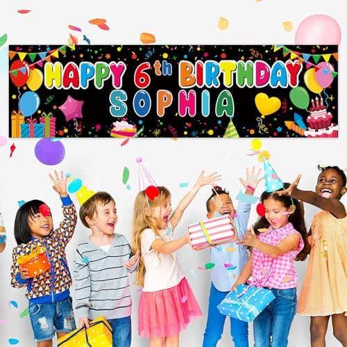 Personalized Birthday Banner with Name and Age Stickers