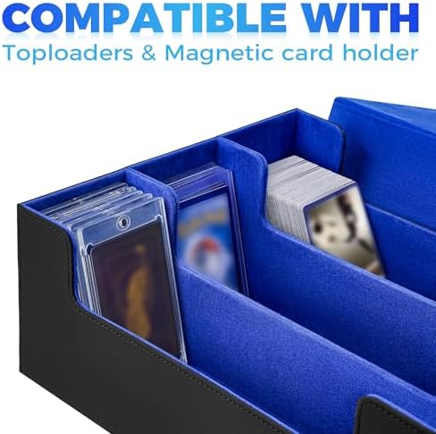 SFSOC Card Storage Box With Magnetic Closure And 10 Dividers