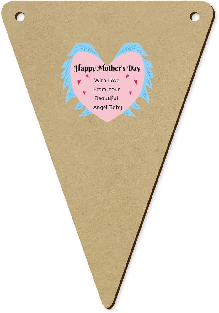5 Piece 140mm Mothers Day Wooden Bunting Flags
